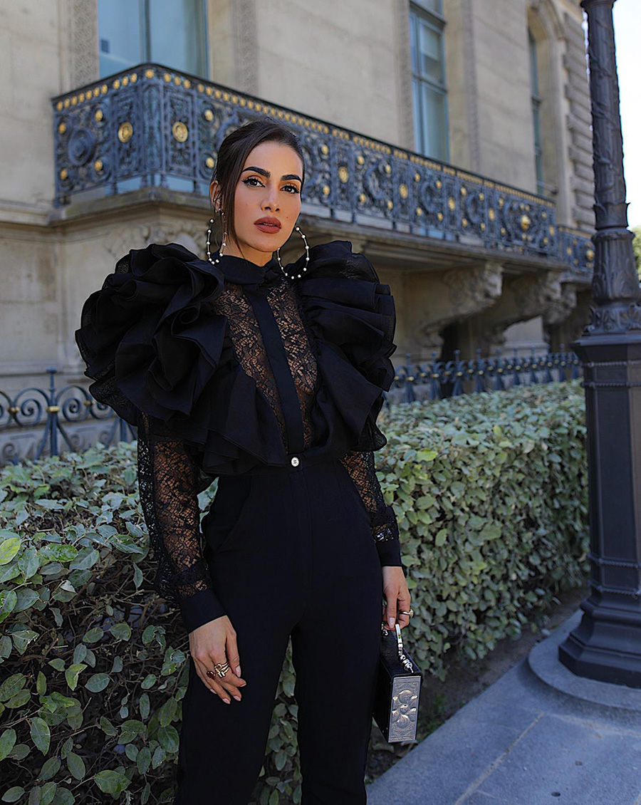 Look- Preto total pra Elie Saab camila coelho