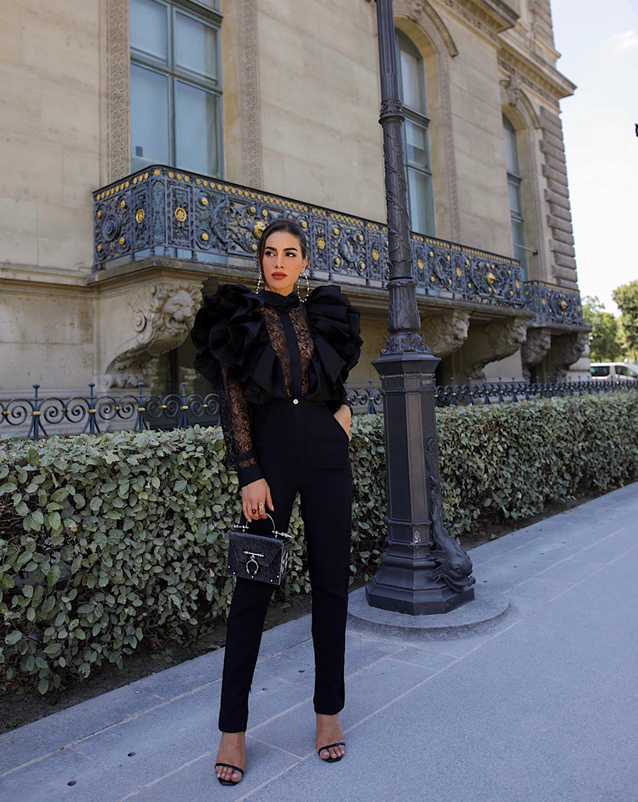 Look- Preto total pra Elie Saab camila coelho